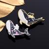 Adorable Whale Enamel Pin Beautiful Accessories For Unique Fashion With Ocean Galaxy Design