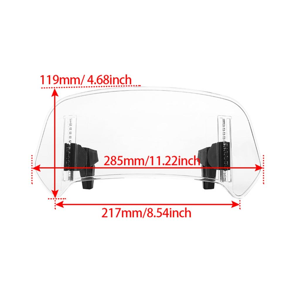 Universal Motorcycle Windshield Extension Adjustable Spoiler Clamp-On Windscreen Deflector For BMW KAWASAKI YAMAHA HONDA SUZUKI