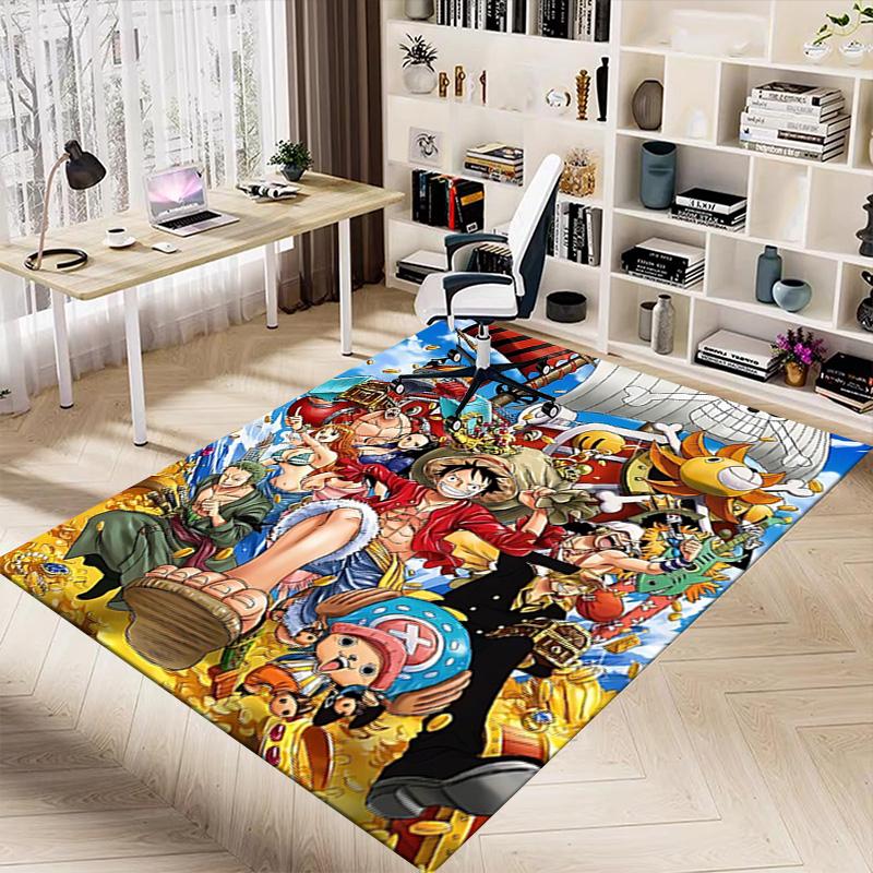 1pc One Piece Adventure Carpet for Playroom Bedroom Living Room Sofa Home Decor,kids Game Area Rug Non-slip Floor Mat Y72362