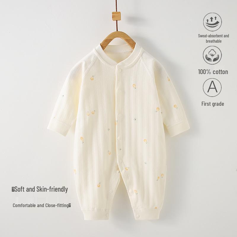 Pure Cotton Long Sleeve Baby Romper - Spring/Autumn Newborn Bodysuit & Boneless Pajamas