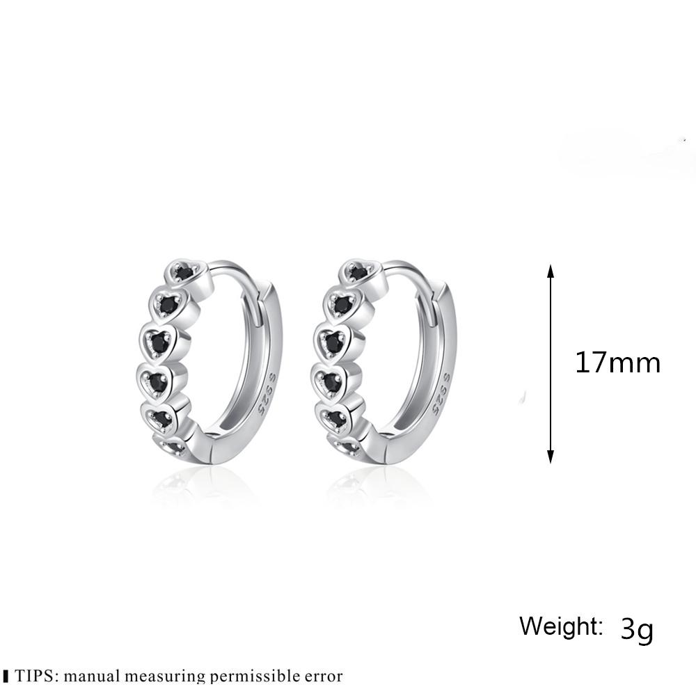 Black Awn New Classic Silver Color Round Trendy Spinel Engagement Hoop Earrings for Women Jewelry I181