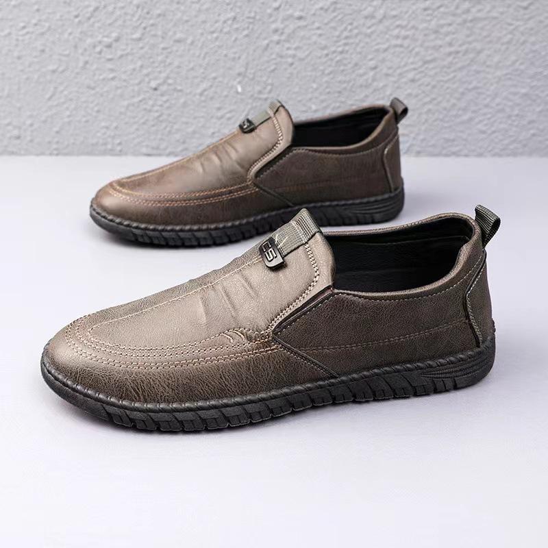 

Men s new business leather shoes Dress men s shoes Soft sole Comfortable walking shoes Driving shoes British style casual shoes 44 коричневий