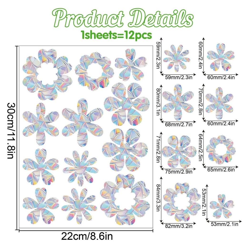 Christmas Windows Rainbow Prism Stickers Rainbow Film for Window Glass Clings Static Removable Suncatcher Decal Sticker