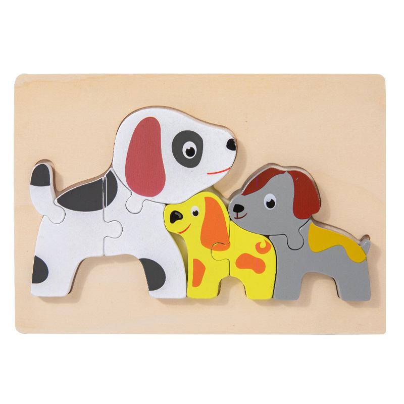 Montessori Baby Wooden Animal 3D Puzzle Model Parent-Child Toddler Children Wooden Early Childhood Education Teaching Aid Toys