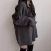 Autumn Winter Twist V Neck Loose Women Pullover Sweater Korean Fashion Casual Simple Office Medium Long Knitted Tops Elegant Retro Versatile Clothing