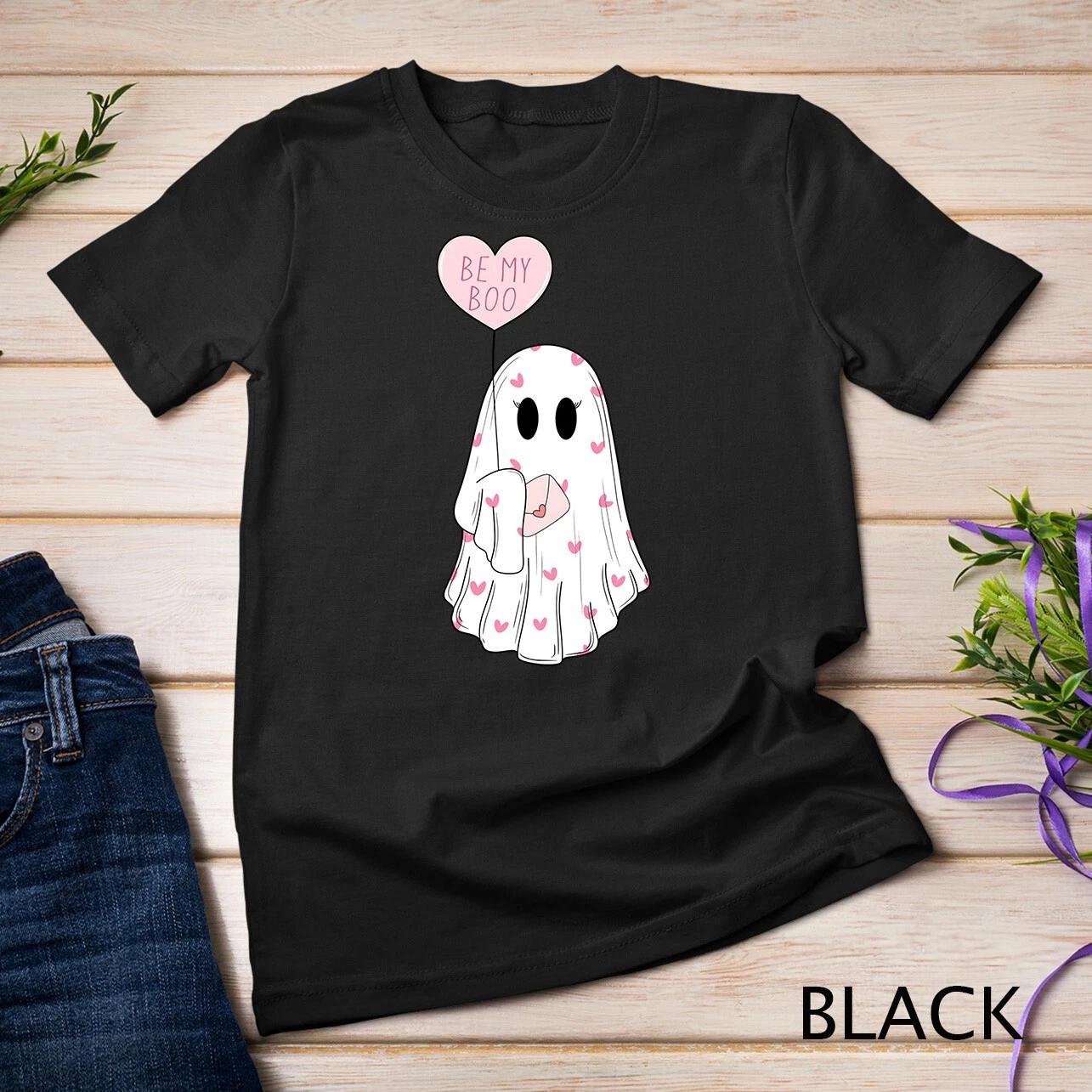 Be My Boo Valentine Cute Pink Heart Ghost Valentine Costume Tee Unisex T-shirt 1 S