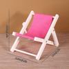 Multicolors Foldable Beach Chair Model Wooden Outdoor Casual Reclining Chair  For 10cm Cotton Doll