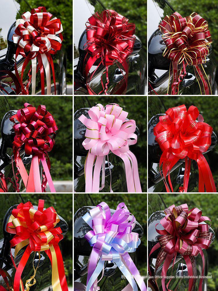 Wedding Car and Room Decor Set with Ribbons and Butterflies