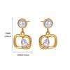 New fashion earrings, earrings, exquisite light luxury, high-end painting oil square commuter candy color