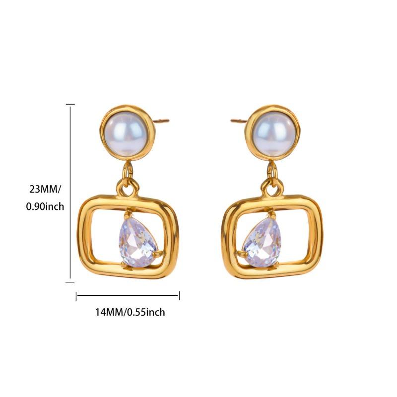 New fashion earrings, earrings, exquisite light luxury, high-end painting oil square commuter candy color