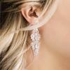 Luxury Leaf Marquise Zircon Long Drop Dangle Earrings Shiny AAA Cubic Zirconia Bridal Women's Wedding Party Zircon Accessories