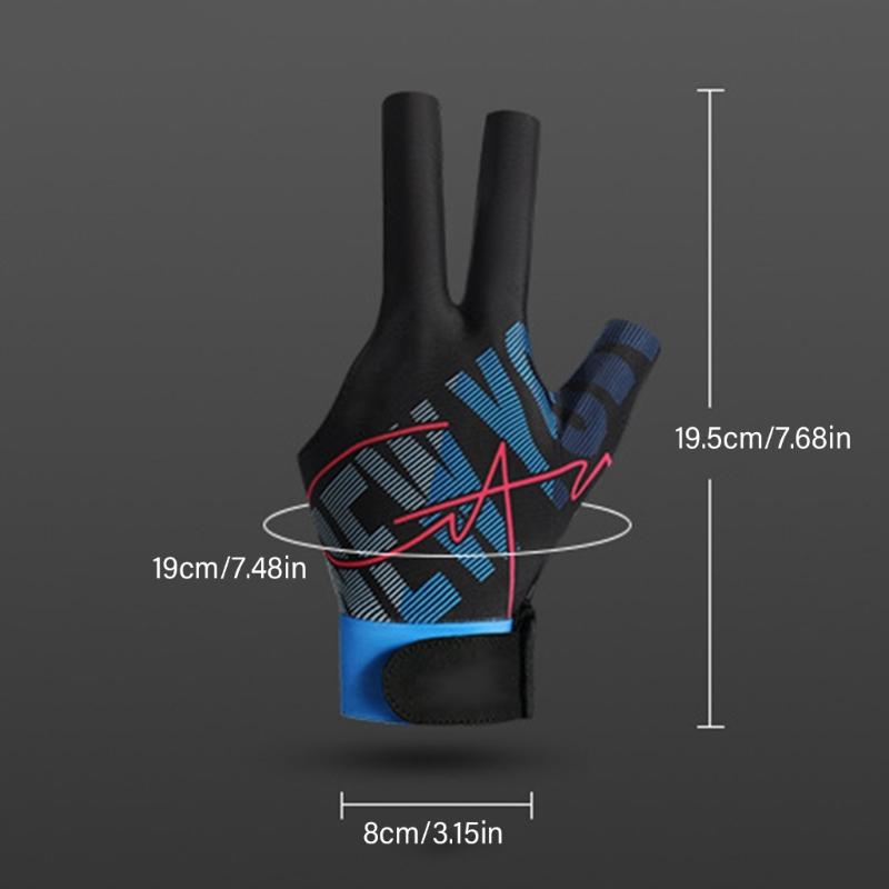 1Pc 3 Finger Pool Glove Snooker Cue Sport Glove Comfortable Antiskid Left Right Pool Snooker Glove Billiard Accessorys