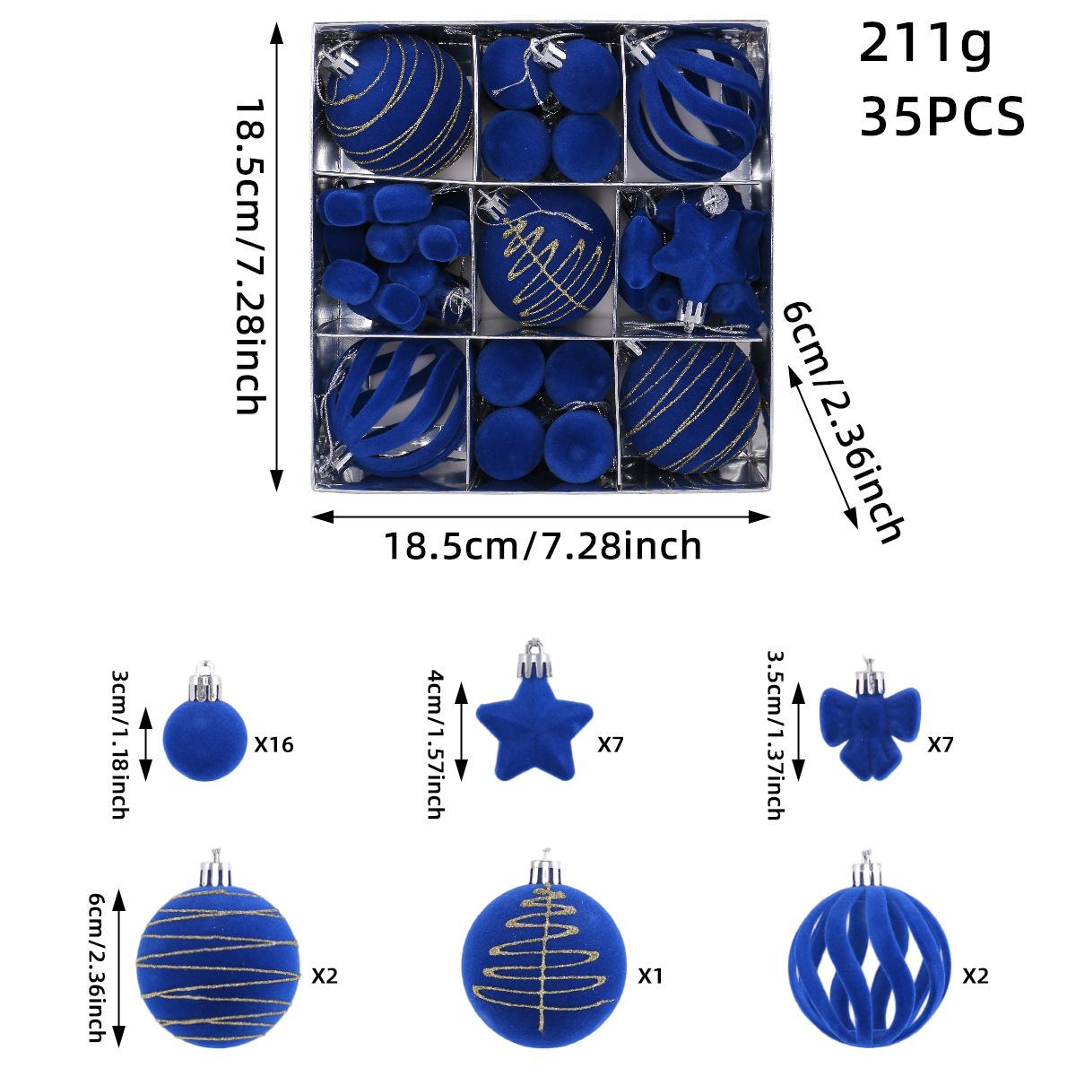 

Christmas Tree Hanging Soft Velvet Christmas Ball Holiday Decoration Ball Luxurious Flocked Christmas Ornaments For Garlands синій