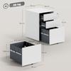 Lockable Cabinet, Rolling Filing Cabinet with 3 Drawers, Steel Office Drawer Unit for A4, Letter, Legal Sized Files