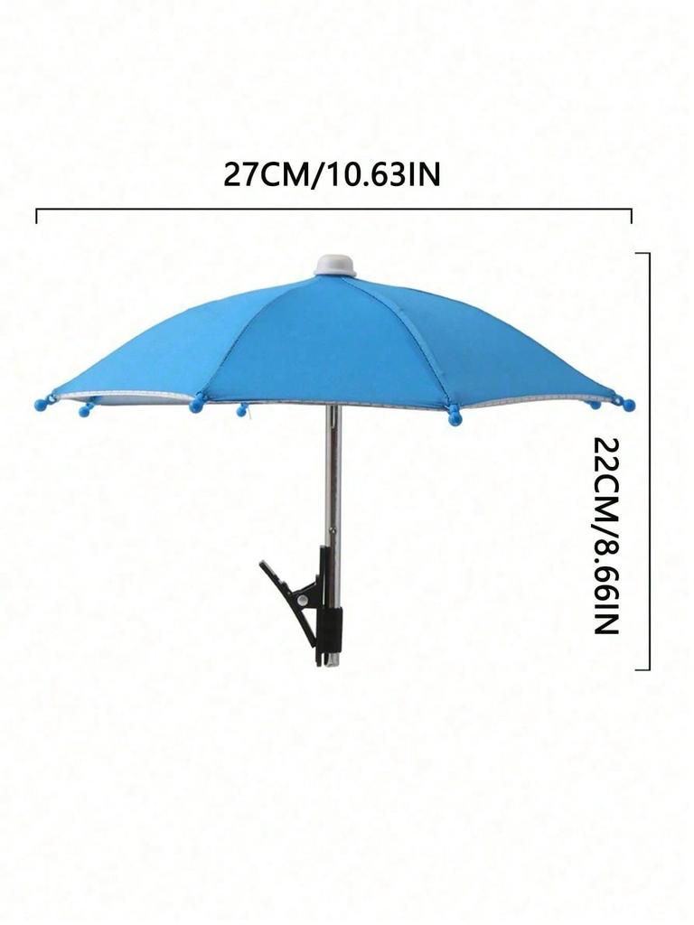 Portable Phone Holder Umbrella, Waterproof UV Protection Mini Parasol with Phone Stand, Anti Glare Sun Shade for Outdoor Travel