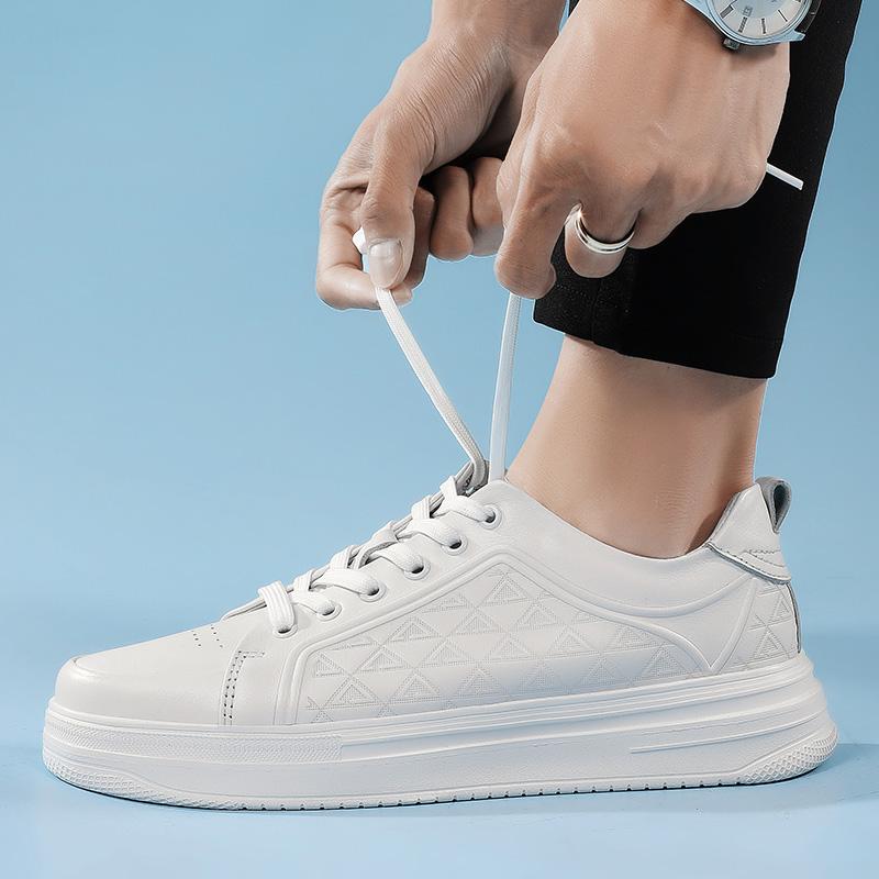 Fashion New Men's Genuine Leather Sneakers Casual Sports Shoes Breathable Comfortable Walking Shoes Fashion Outdoor Slip Resistant Shoes