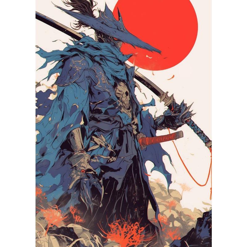 Classic Retro Japan Anime Game Samurai Posters Prints Pictures Portrait Bushido Canvas Painting Wall Art Living Room Home Decor