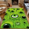 Green Monster Eyes Pattern Patterned carpet, non slip mat suitable for living room and bedroom sofas