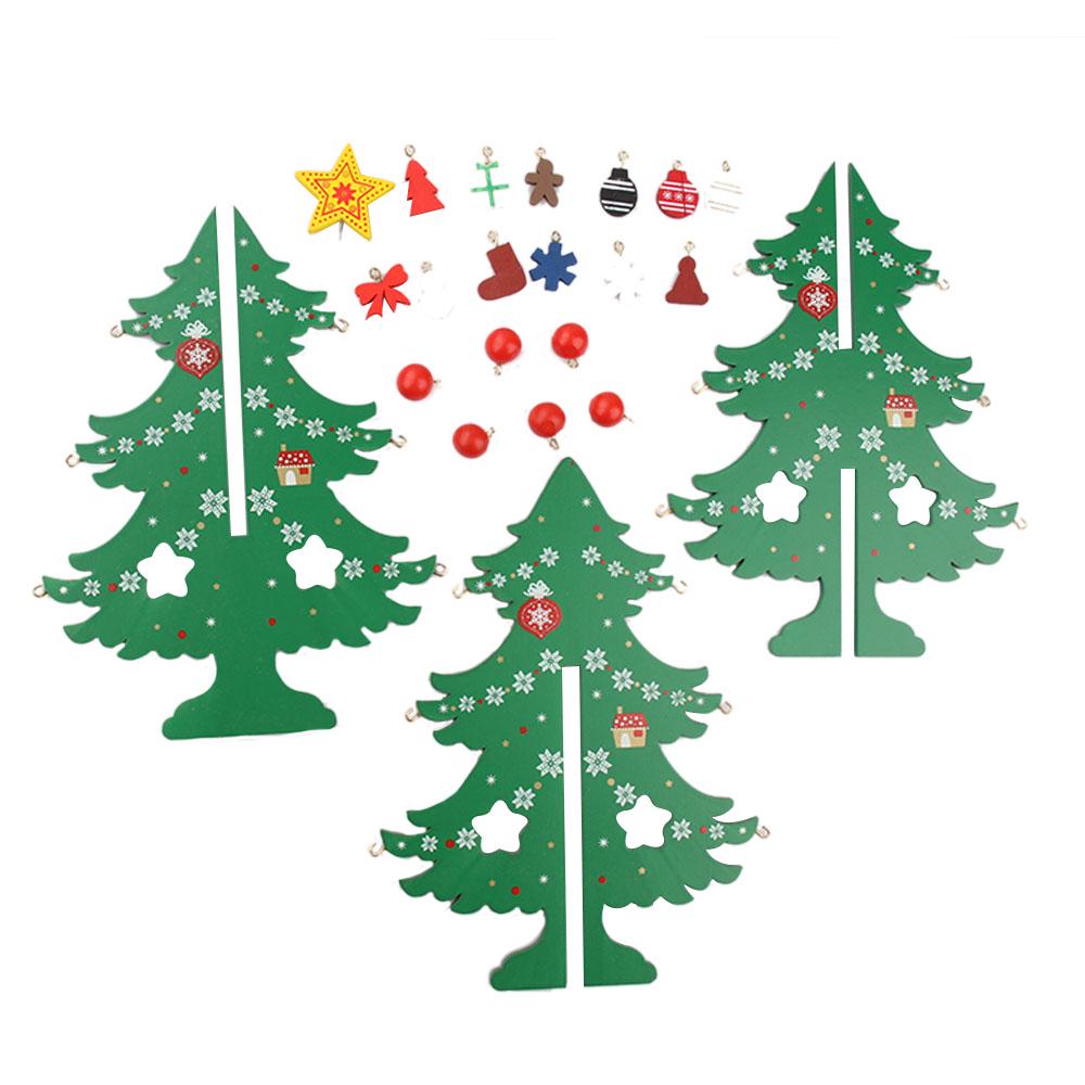 Mini Xmas Tree Model Delicate 3D Xmas Tree Table Decoration for DIY Holiday Gifts Green