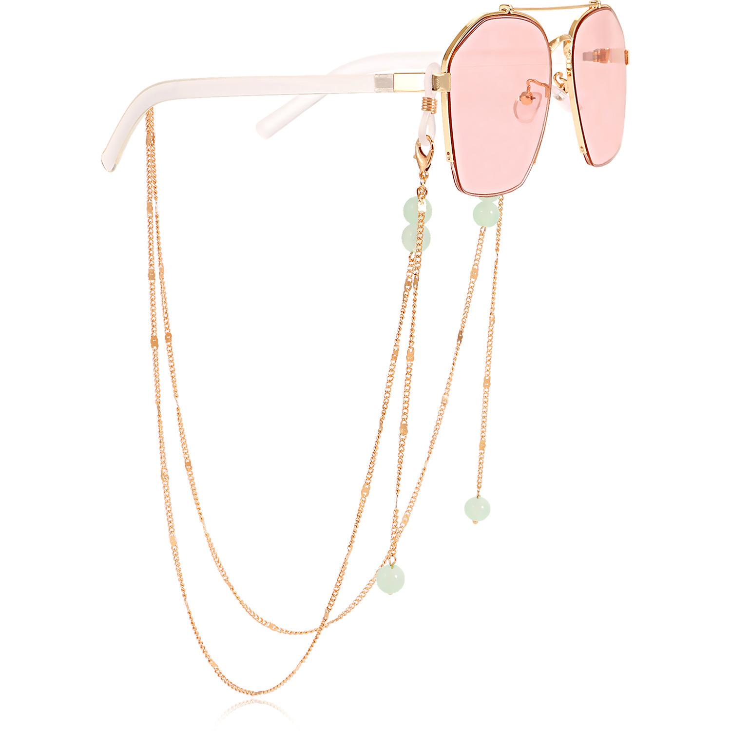 Mask hanging chain glasses hanging chain mask chain glasses chain stone mask chain picture stone glasses chain