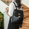 Multi-Purpose Backpack Retro Commuter Women's Large Capacity Solid Color Travel Backpack