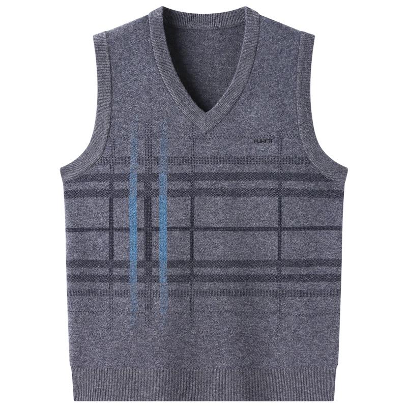 

Romon Men s 100% Pure Wool V-Neck Vest Sweater XL