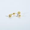 ANDYWEN 925 Sterlingsilber Gold Margeritenblume Ohrstecker Damen Blau CZ Zirkon Feiner Schmuck