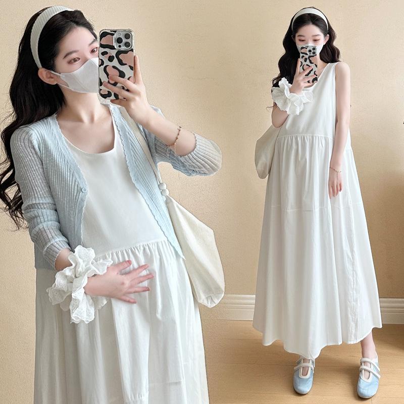 2026 Spring Korean Style Fresh Cardigan & Camisole Dress Set L