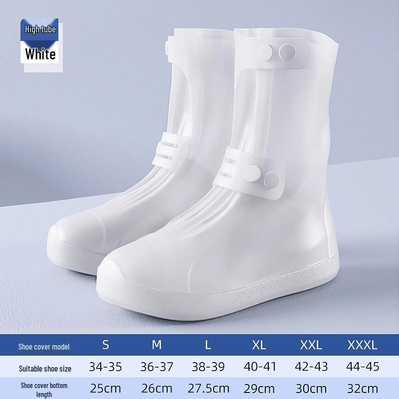 Waterproof Non-Slip Rain Boots: Thickened Silicone Shoe Covers for Men, Women, and Kids - Wear-Resistant, High-Top Design for Rainy Days.
