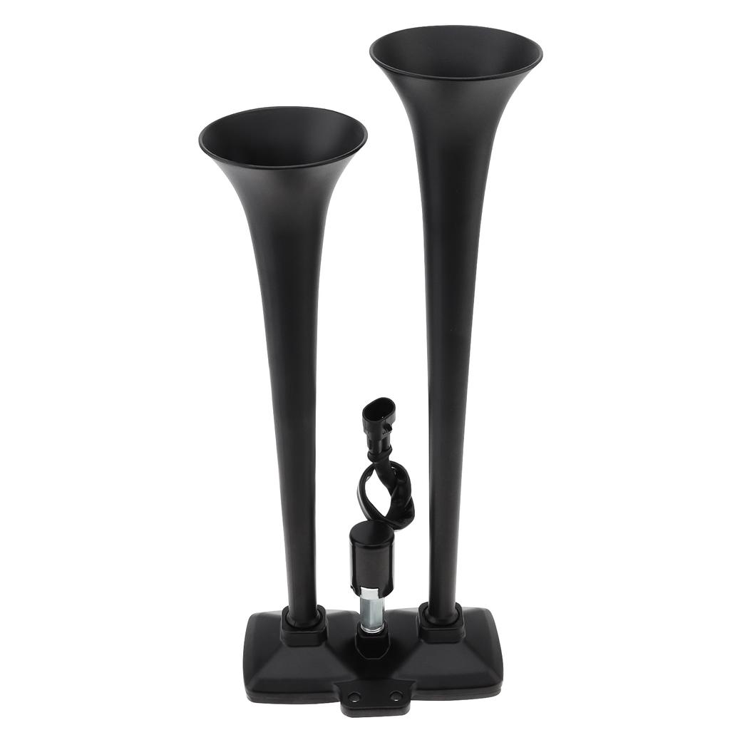 24V 300dB Super Laut Zinklegierung Doppelhorn Lufthorn Schwerlast Hoch Tief Doppelton Einstellbar Schwarz für Fahrzeug LKW Auto Modifikation