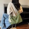 Student large-capacity bag 2025 new pleated fabric underarm bag shoulder messenger bag niche commuter bag