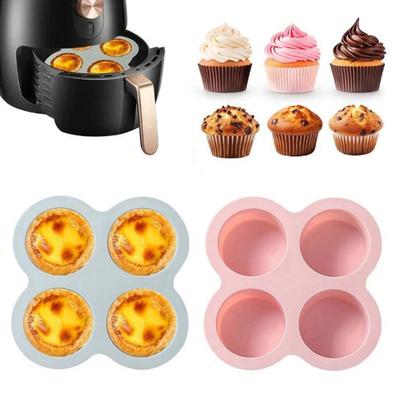 Silicone Air Fryer Egg Mold Reusable Non-Stick Cupcake Molds for Air Fryer Flexible Cake Baking Mold for Loaves Muffins Brownies