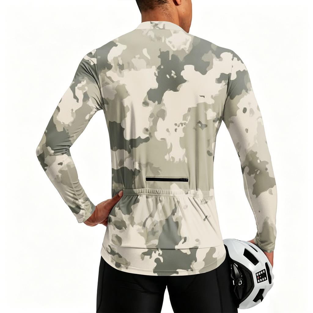 Herren Langarm Fahrradtrikot Viertelreißverschluss Atmungsaktiv Schnelltrocknend Leichtes Stretchgewebe Sportoberteil für Outdoor-Aktivitäten