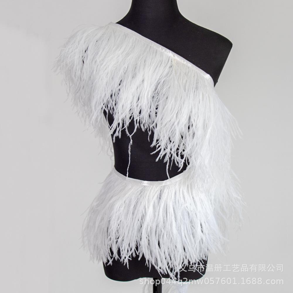

18-22Cm3 Layer Closed Edge Ostrich Hair Cloth Edge Clothing Accessories Cloth Strip Dress Skirt Pajamas Fringed Encryption
