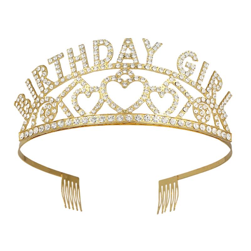 Birthday crown headband female birthday girl birthday tiara hair accessories cake hat party supplies