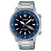 STANDARD-Serie, 100 Meter wasserdicht, Quarz, Stahlarmband, , Herrenuhr, schwarzes Zifferblatt MTD-130D-1A2V