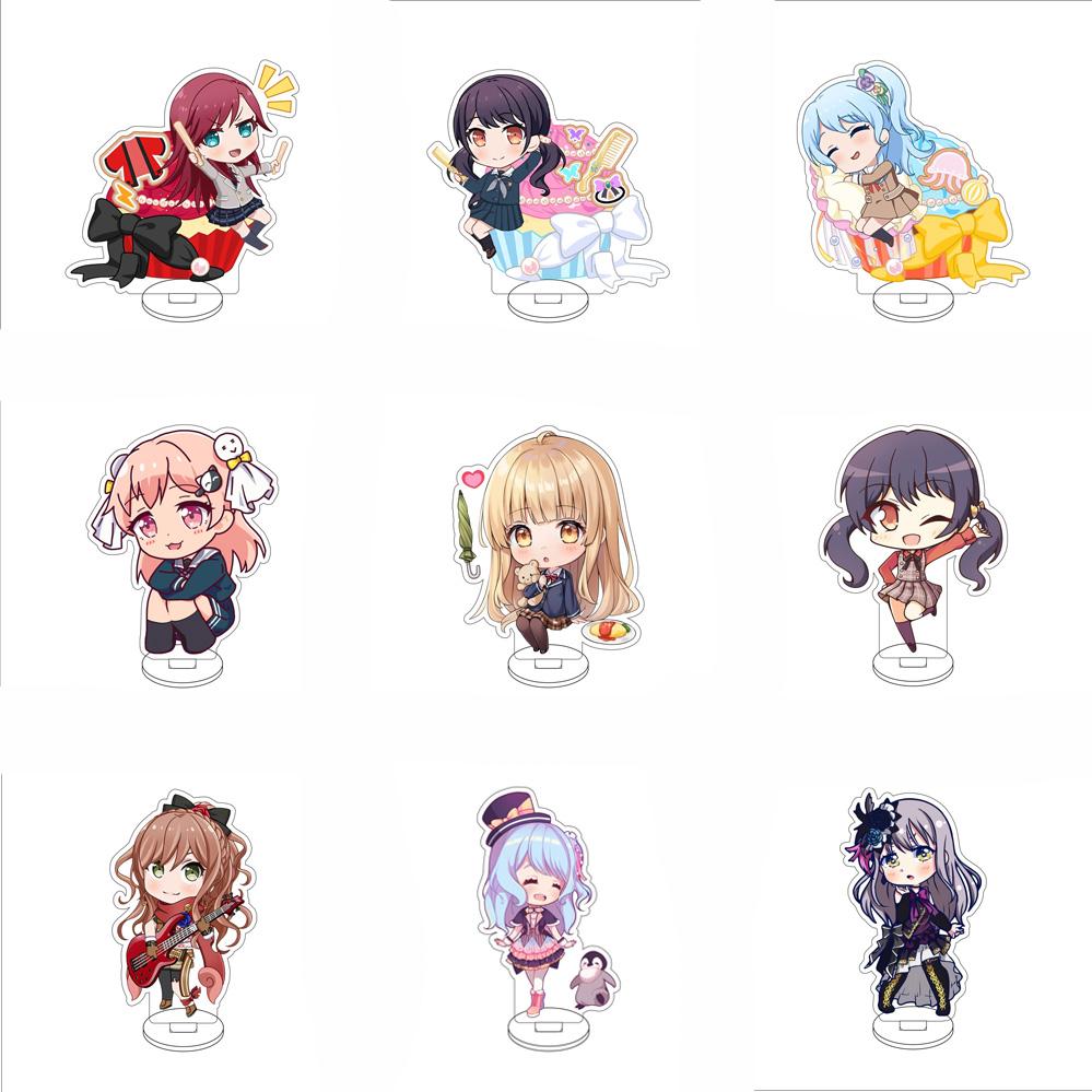 10CM Anime BanG Dream! Figure Stand Model Tsukushi Futaba/Nanami Hiromachi/Mashiro Kurata Cute Desk Decor Standing Sign Gifts