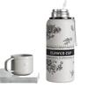 Flower Insulated Travel Mug With Leak Proof Lock For Office And Outdoor Use