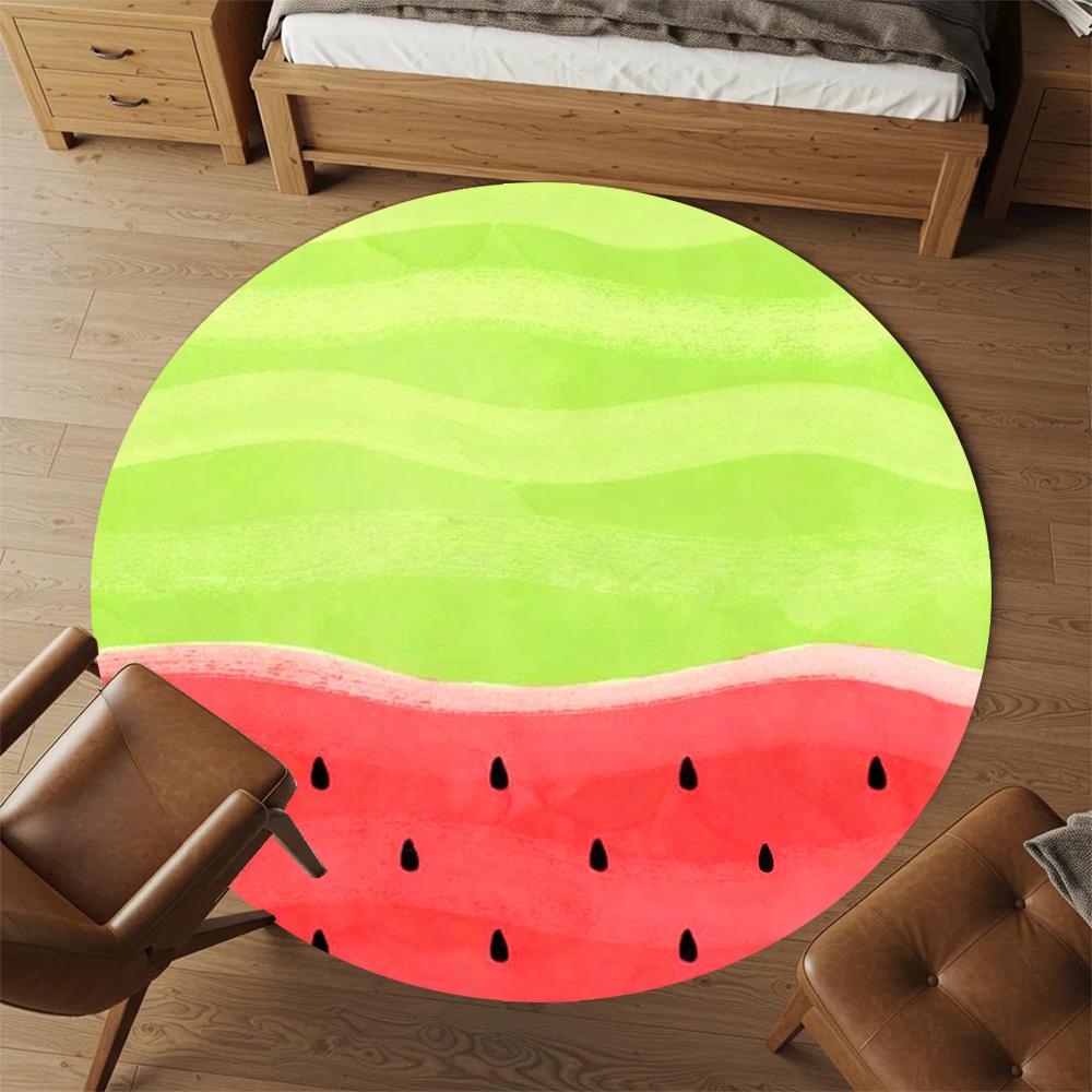 1pc Watermelon Seeds Round Chair mat office Area Rug - Non-Slip, Floor Mat for Office, Bedroom, Ideal home decor gift c0112146