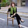 2026 Velvet Retro Suit for Mothers: Stylish Spring/Autumn Vest Jacket In Chinese National Style