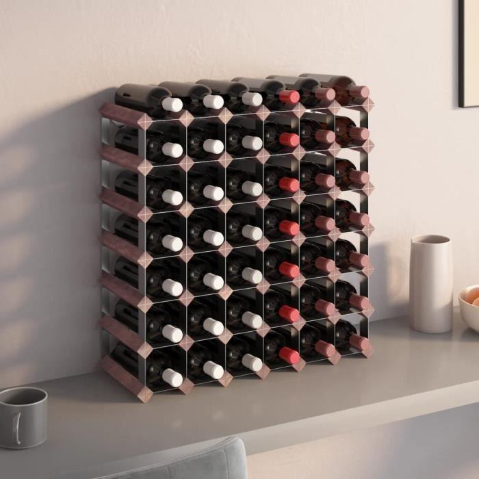 VidaXL Casier à bouteilles pour 42 bouteilles Marron Bois pin solide 340893