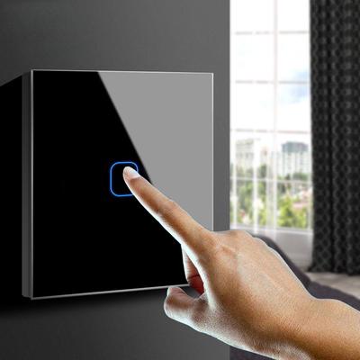 Touch-Schalter für LED-Leuchtmittel, intelligentes Licht, EU-Standard, 1/2/3 Gang, 1 Weg, Touch-Sensor, Wandschalter, Kristallglas-Panel