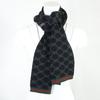 GUCCI GG logo Sherry line knit Scarf Black GreyUsed