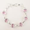 Morganite Gemstone 925 Sterling Silver Jewelry Handmade Bracelet 9" For Bridal RB-6-15