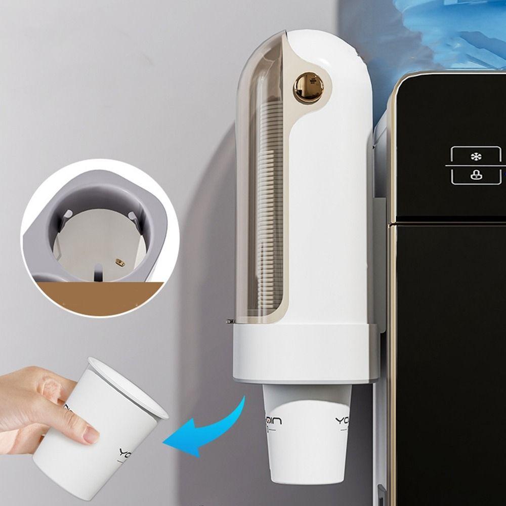 Plastic Visible Cup Extractor Wall Mounted Water Dispenser Disposable Paper Cup Holder Kitchen