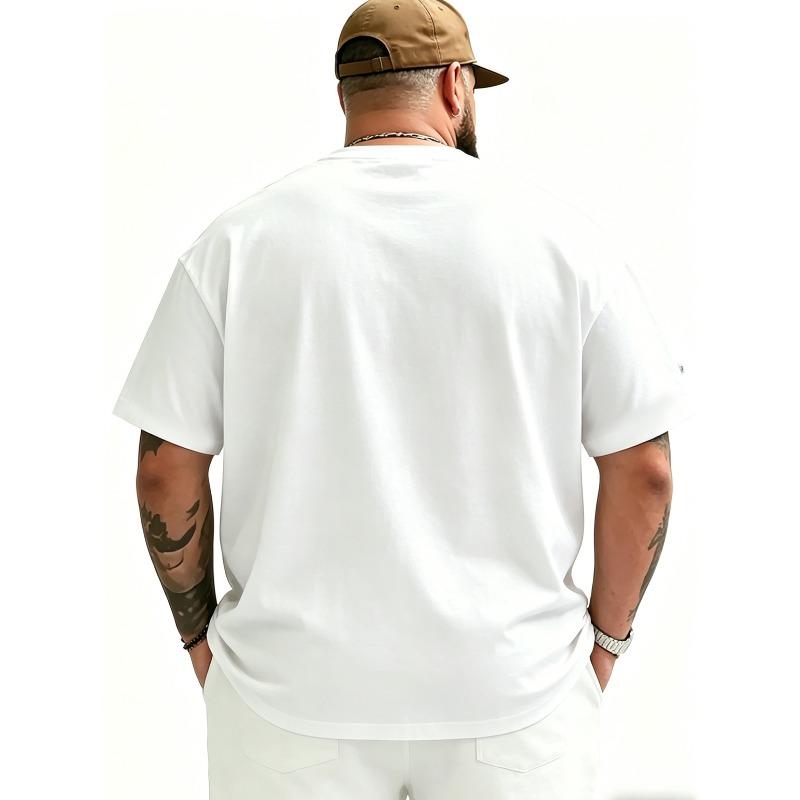 Vielseitiges und stilvolles lässiges T-Shirt für Herren | Atmungsaktiv, leicht dehnbar, Rundhalsausschnitt, Sommerliche lässige bedruckte Oberseite, Modisch, Trendig, Bequem