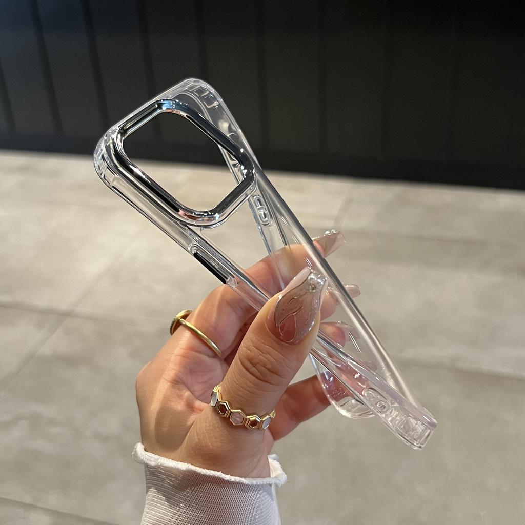 Luxury Transparent Phone Case For iPhone 17 Pro Max 16 15 14 12 11 13 Pro Max Shockpoof Bumper Crystal Clear Silicone Back Cover
