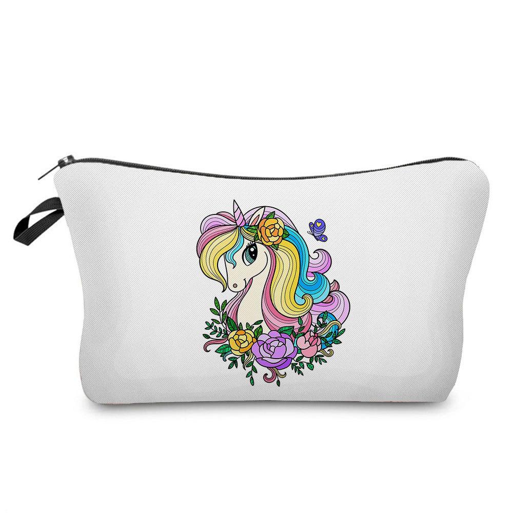Women Unicorn Print Cosmetic Bag Toiletries Organize Travel Storage Case  6422