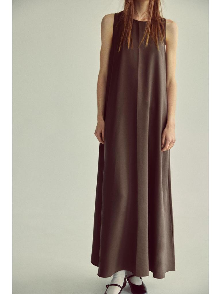 Frühling 2025 Damen Europäischer & Amerikanischer Stil Mode Ärmellos Lässiges Langes Kleid - Lockeres, Schlankmachendes Design