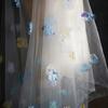 Fantasy Flower Tulle Veil Fabric Background Decoration Wedding Dress Children's Clothing 3D Flower Mesh Fabric 100x150cm